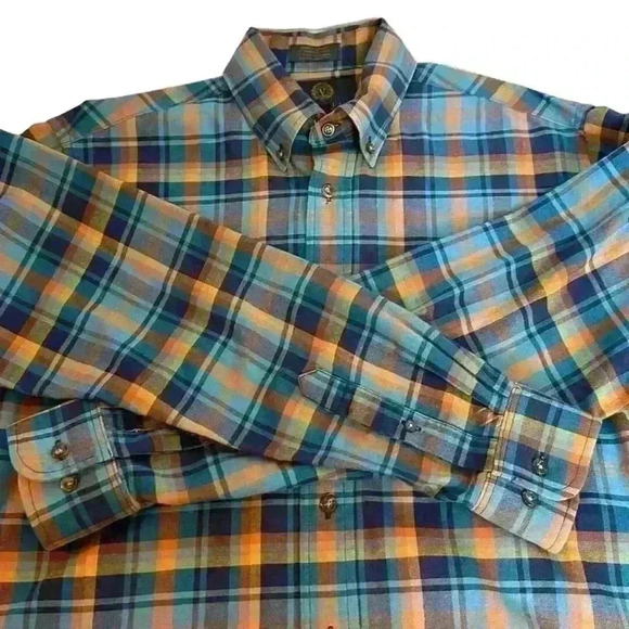 Men’s Viyella Wool and Cotton Plaid Long Sleeve Button Down - Size Medium - Picture 8 of 12